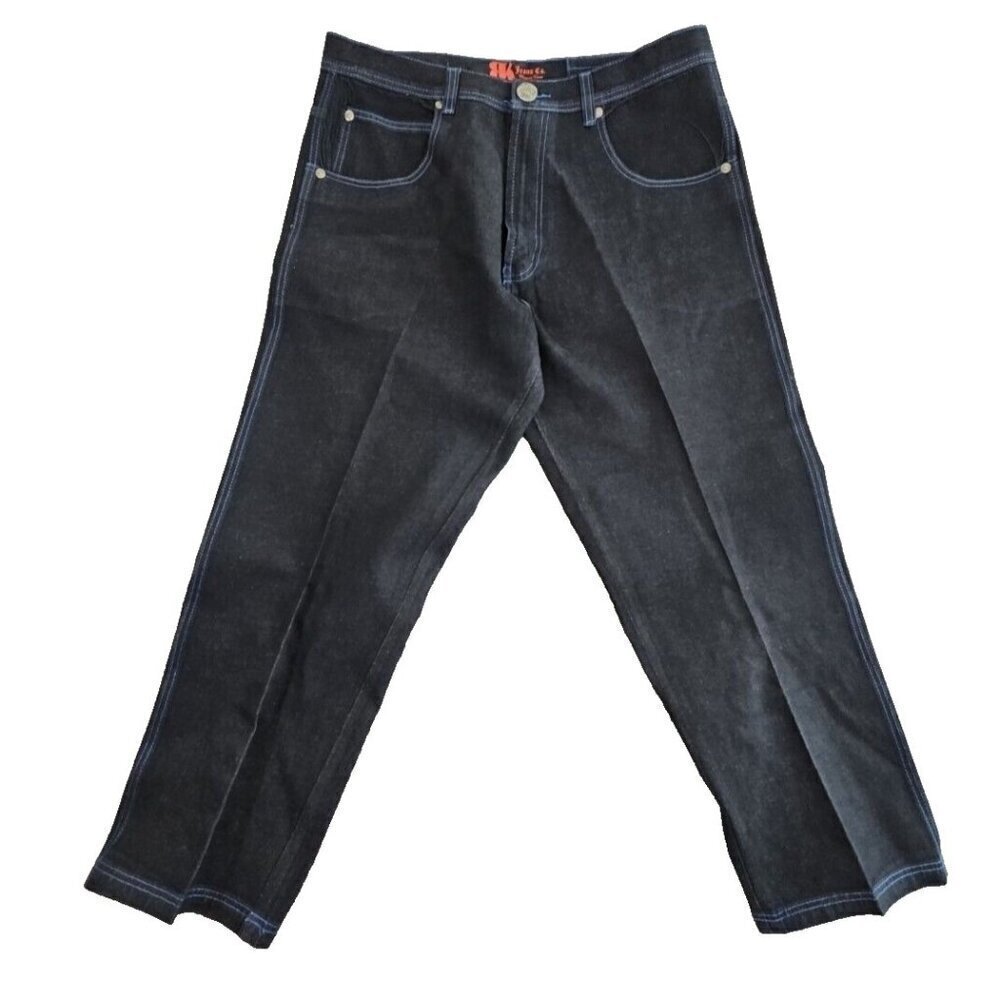 Rich Kids RK Jeans Co Men's Baggy Jeans 40 X 32 Blue Stitch Y2K‎ Normcore
